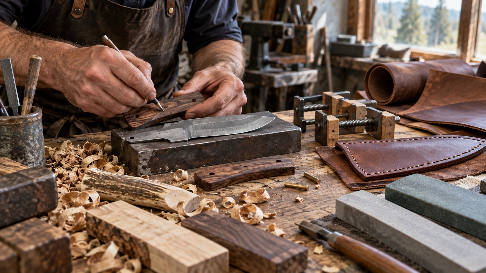 Editorial hunting image for How Custom Hunting Knives Are Made by Skilled Artisans